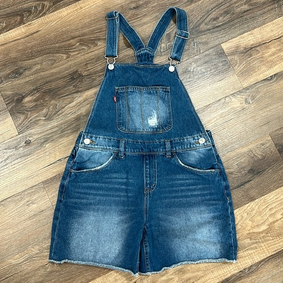 Levi’s Girls Denim Shortalls Size 16 Regular like new - Picture 1 of 12